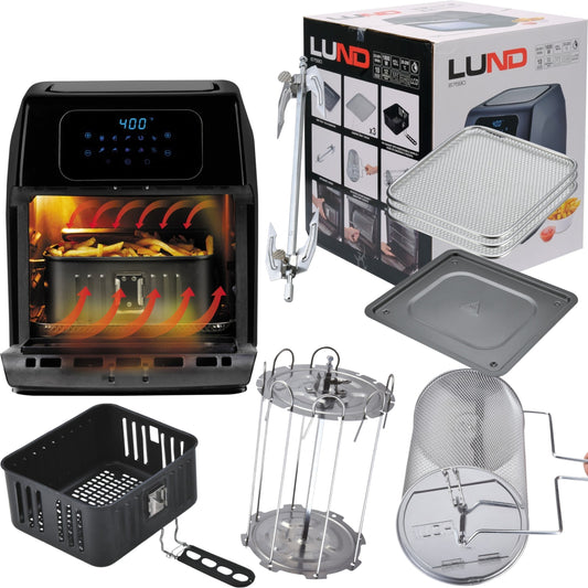 Heißluftfritteuse 12 L, 1800 W mit LED-Anzeige, Backofen